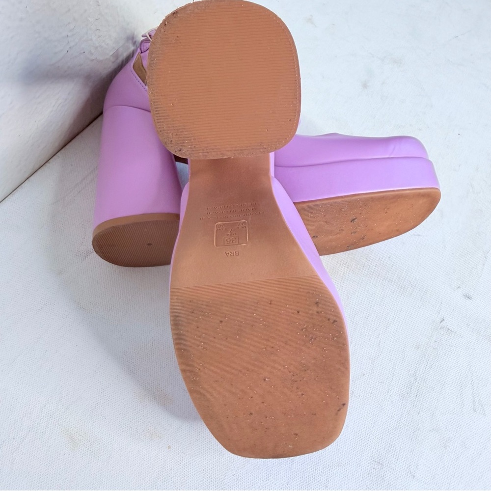 Bata purple chunky high heel sandals - Picture 8 of 11